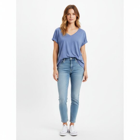 *Hollister Blue V Neck T Shirt - Picture 1 of 8